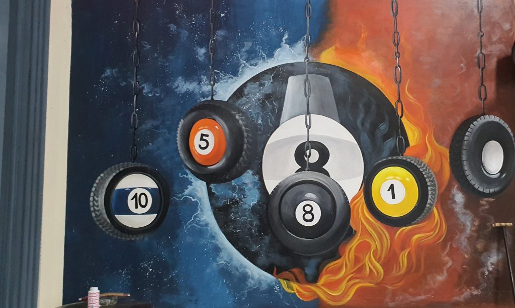 🎱 Vẽ Tranh Tường & Sơn Hiệu Ứng Cho Quán Bi-a – Tạo Phong Cách Mạnh Mẽ & Đậm Chất Giải Trí