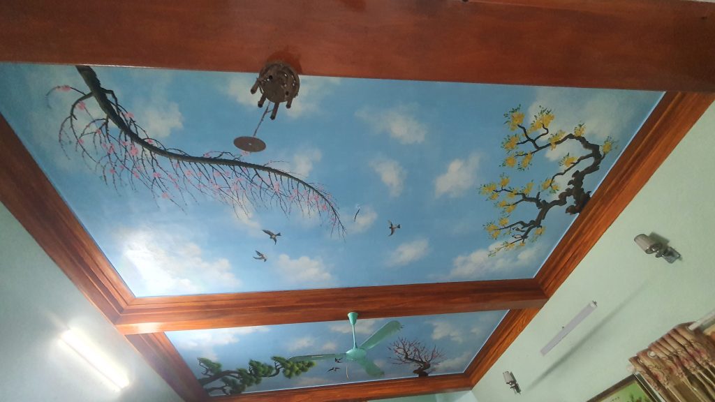 ☁️ Vẽ Trần Mây – Biến Không Gian Trở Nên Bay Bổng & Có chiều sâu